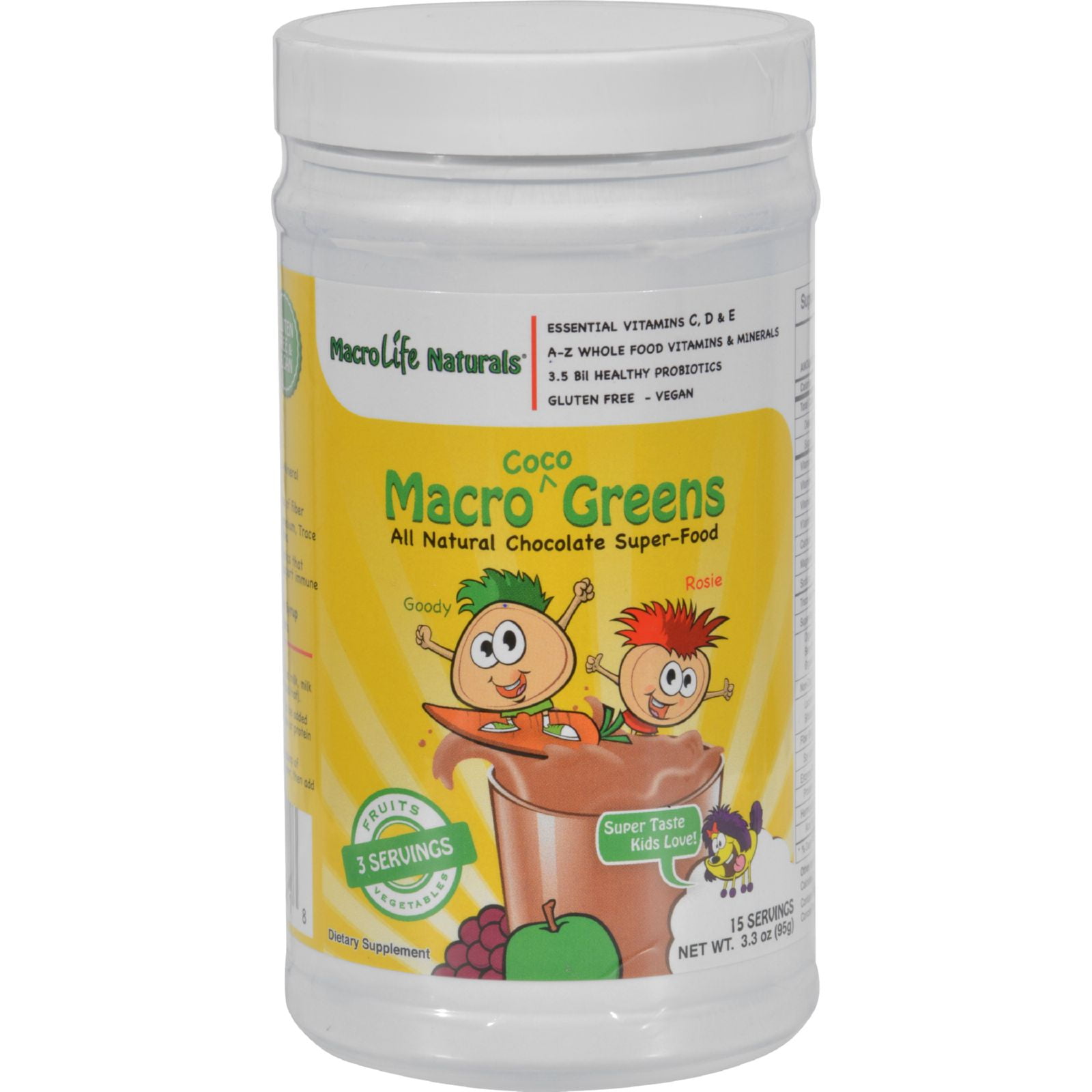 MacroLife Naturals Jr. Macro CocoGreens for Kids Chocolate 3.3 oz