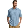 thumbnail image 6 of liyiyiyia Mens Long Sleeve Button up Shirt for Travel Casual Work Tops Fishing Safari Convertible Shirts, 6 of 9