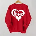 thumbnail image 4 of PNTUTB Valentines Sweatshirt for Women Love Heart Print Casual Oversized Crew Neck Long Sleeve Pullover Sweatshirts, 4 of 6