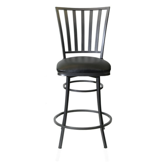Steve Silver Stellan Commercial Grade Black Metal Swivel Counter Stool