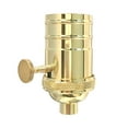 thumbnail image 3 of Royal Designs, Inc. 3 Way Vintage Turn Knob Lamp Socket for Incandescent LED Bulbs, Polished Brass, Set of 2, 3 of 8