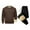 Brown, variant on Jgppe Mens 2 Piece Sweat Suit Warm Fleece Lined Long Sleeve Shirt and Trousers Winter Outfits
