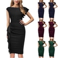 thumbnail image 1 of Gspmoly Robes Décontractées pour Femmes, Robe d'Été pour Femmes à Col Rond, Couleur Unie, Décontractée, Sans Bretelles, Courte, Maxi, Robe de Soirée, Robes de Travail pour Femmes, Articles en Liquidation, 1 of 6