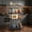 Gray, variant on Baker's Rack with Power Outlet, 23.6" 4-Tier Kitchen Storage Shelf with Waterproof Desktop, Microwave Stand with Wire Basket & 6 Hooks, Wide Coffee Bar Station, Gray