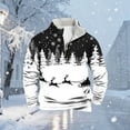 thumbnail image 4 of KeShDi Christmas Men Sweatshirts Men CMen Casual Fashion Stand Collar Printing Zipper Pullover Long Sleeve Sweatshirt Blouse BlackM, 4 of 6