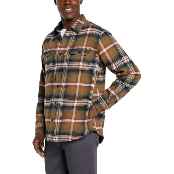 Orvis Men's Big Bear Heavy Weight Flannel Shirt NEW TAGS SZ L BROWN S12