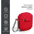 thumbnail image 5 of AirPods Case [Front LED Visible], GMYLE Silicone Protective Heavy Duty Armor Earbuds Case Cover with Keychain Compatible for Apple AirPods 1 & 2 (Red), 5 of 6