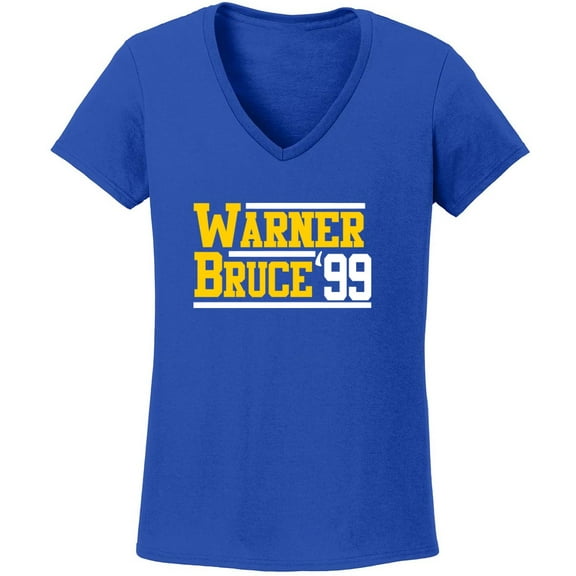 Rams Kurt Warner Isaac Bruce 99 LADIES V-NECK T-shirt ADULT