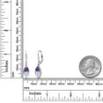thumbnail image 3 of Gem Stone King 925 Sterling Silver  White Moissanite and Purple Amethyst Dangle Leverback Earrings for Women (2.40 Cttw, Gemstone, Heart Shape 6MM, Trillion 5MM), 3 of 4