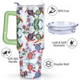 thumbnail image 3 of 40oz Cute Ocean Life Turtle Stainless Steel Flip Straw Tumbler Spill Proof Travel Cup Double Wall Vacuum Insulated Coffee Mug with Top Handle, 3 of 6