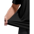thumbnail image 2 of MIER Mens Short Sleeve Workout Shirt, Quick Dry Moisture Wicking Gym T-Shirt, Crew Neck, Black, Size L, 3-Pack, 2 of 7
