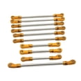 thumbnail image 3 of KLKCMS 10 Pieces Steering Linkage Servo Link Pull Rod Remote Control Car Parts Upgrades Kits for 104020 104006 1/10 RC Crawler Model gold, 3 of 9