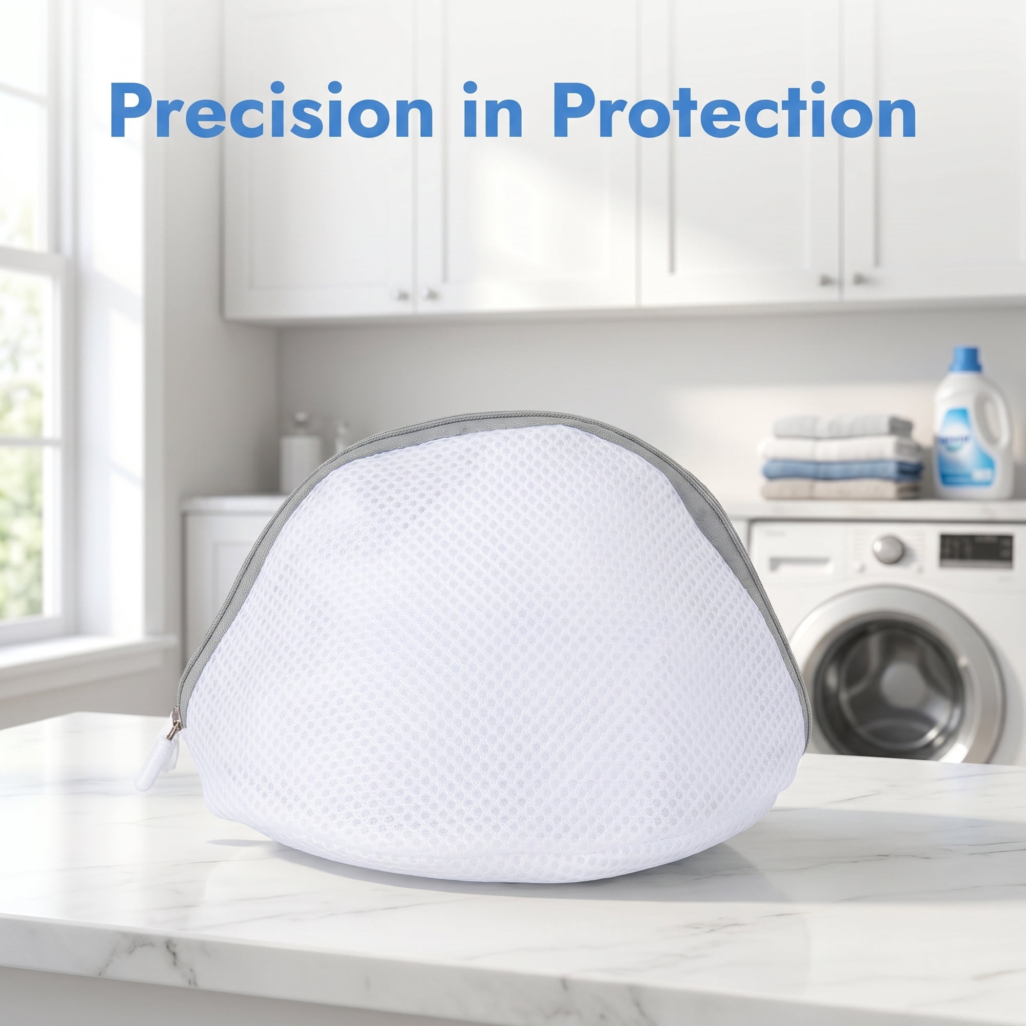 Unique Bargains Fine Mesh Zippered Bra Laundry Bag for Lingerie White 6.7" x 5.9"