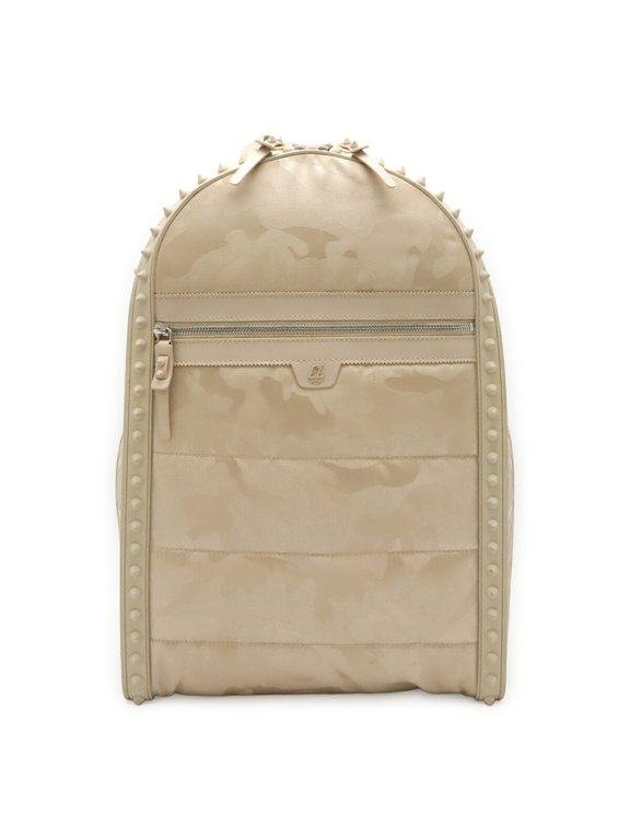 Pre-Owned Christian Louboutin Backparis Backpack Rucksack Studded Camouflage Nylon Rubber Beige