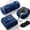 Blue, variant on ode to thee Memory Foam Travel Pillow & Blanket Set with Sleep Mask, Pink