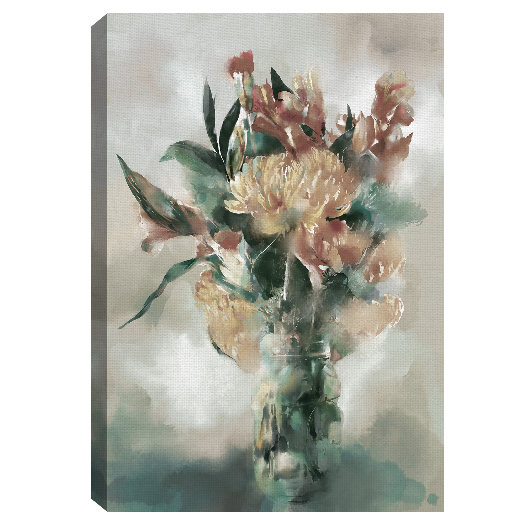 Masterpiece Art Gallery Splendor Auburn Flower Bouquet by Studio Arts Canvas Art Print 24" x 36"