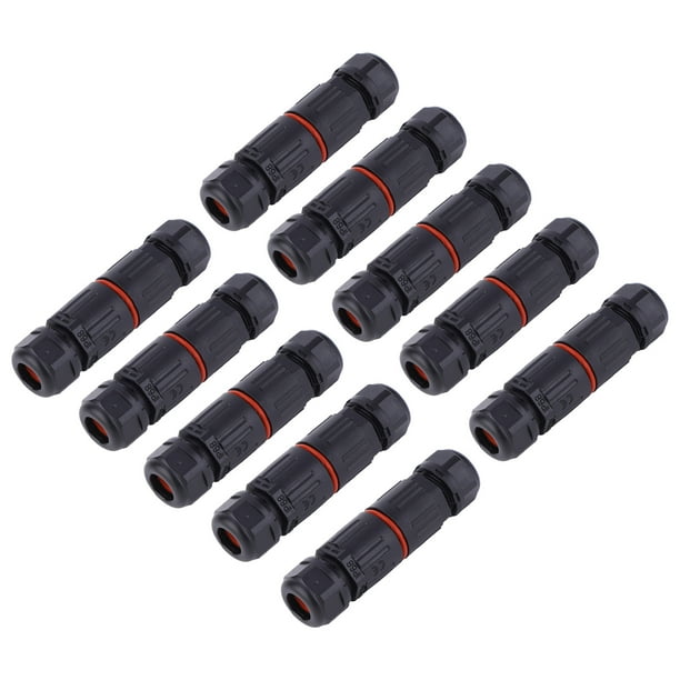 10 piezas de cable eléctrico impermeable IP68, conector de 3 pines, enchufe para exteriores, 0,5 mm² ~ 2,0 mm²