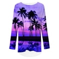 thumbnail image 2 of CLOOCL Women Plus Size Blouse Hawaiian Coconut Trees Pattern Print T-Shirt Long Sleeve Casual Female Loose Tops, 2 of 6
