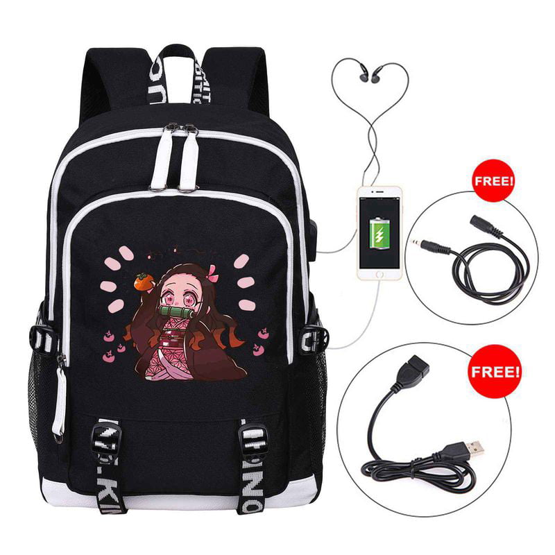 Demon Slayer Agatsuma Zenitsu Extra Large Backpacks with USB Charging Port 
