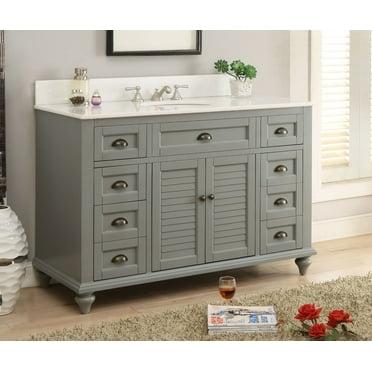 49" Benton Collection Glennville Shabby Chic Gray Bathroom Vanity ZK-28329CK-BS