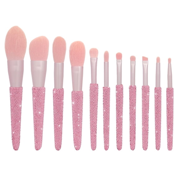 Set de brochas de maquillaje KEYPOWER Professional, 11 unidades, color rosa brillante