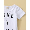 thumbnail image 5 of Bagilaanoe Newborn Baby Boy Short Pants Outfits Short Sleeve I LOVE MY MAMA Letter Print Crew Neck T-Shirt Tops + Tie-Up Shorts 3 6 12 18 24 Months Set, 5 of 9
