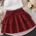 thumbnail image 5 of LPKRT Girls 2 Piece Matching Clothing Set Halter Neck Knit Top And Polka Dot Tiered Skirt Summer Beach Vacation Outfits Sets Wine 11Y, 5 of 6