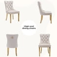 thumbnail image 6 of Sumdeal 70" Luxury Glass Dining Table Room Set for 6,Modern Rectangle Dining Room Table with 6 Velvet Beige Dining Chairs with Golden Leg, 6 of 7
