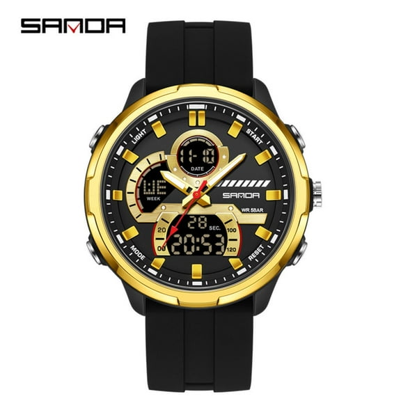 Explojoy Stylish Sports Watch for Men – Waterproof Dual Display, Multifunction Digital Analog, Alarm & LED Light