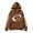 Coffee, variant on Sweatshirt Women Zip Up Football Hooded Jacket Front Back All Over Print Long Sleeve Japanese Soft Fleece Casual Outer Coat