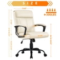 thumbnail image 2 of JONPONY Big and Tall Office Chair 300LBS Wide Seat Ergonomic Computer Desk Chair High Back Executive Leather Chair Adjustable Task Chair Lumbar Back Support 9 Hours Heavy Duty Design,White, 2 of 11