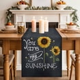 thumbnail image 2 of Table Runner 72 Inches Long for Kitchen Dining, Sunflowers Dresser Scarf Farmhouse, Dining Table Decorations for Wedding/Parties, Classic Bee You Are My Sunshine Black 16 x 72 In, 2 of 8
