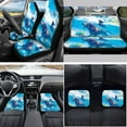 thumbnail image 2 of Yuyamidu Dachshund Car Front Back Seat Covers Blue Car Carpet Mats Steering Wheel Cover Seat Belt Pad Universal Handbrake Cover Set Coasters, 15 PCS, 2 of 6
