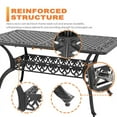 thumbnail image 5 of Nuu Garden Outdoor Dining Table with Umbrella Hole, All Weather Aluminum Outdoor Patio Table, 6 Person Rectangle Dining Table, Backyard Bistro Table, Black, 5 of 10