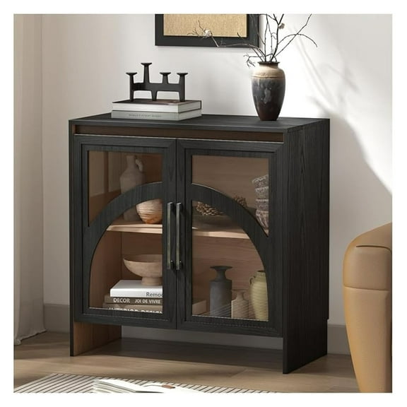 Sideboard Buffet Cabinet with Storage,Accent Cabinet with Glass Door,Credenza Storage with Adjustable Shelf for Living Room,Entryway,Kitchen