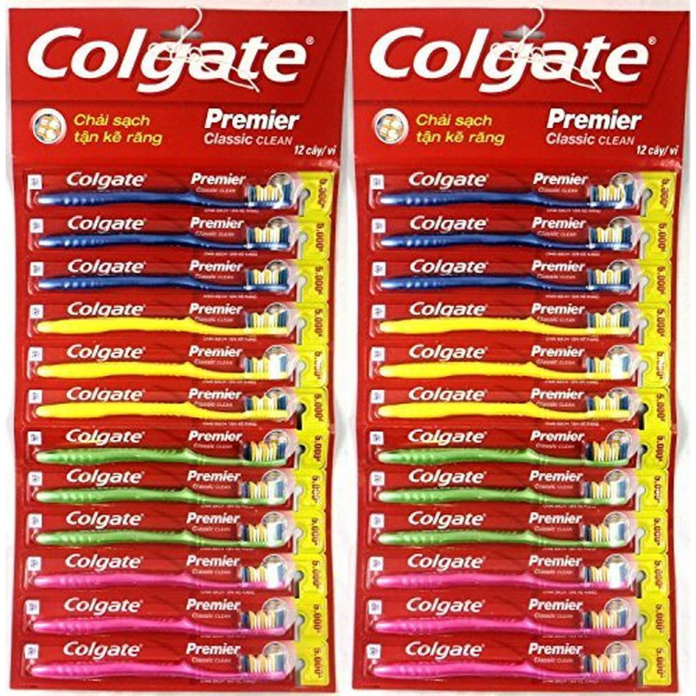 Colgate Toothbrush Premier Classic Clean Medium (Pack of 24) Walmart