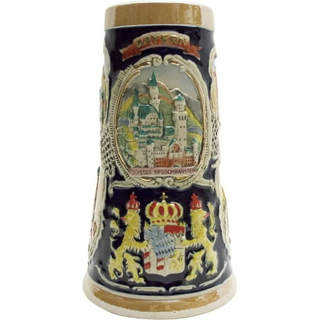

Beer Stein Bayern German Village Scenes Engraved Beer Mug by E.H.G. | 1 Liter