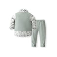 thumbnail image 2 of ‌Boys 0-3Y Gentleman 3-Piece Suit Set (80/90/100cm) - English Style Floral Shirt + Vest + Pants, Formal Wear for Weddings, Parties & Special Occasions, 2 of 5