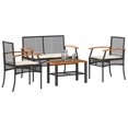 thumbnail image 1 of vidaXL 4 Piece Garden Lounge Set with Cushions Black Poly Rattan, 1 of 5