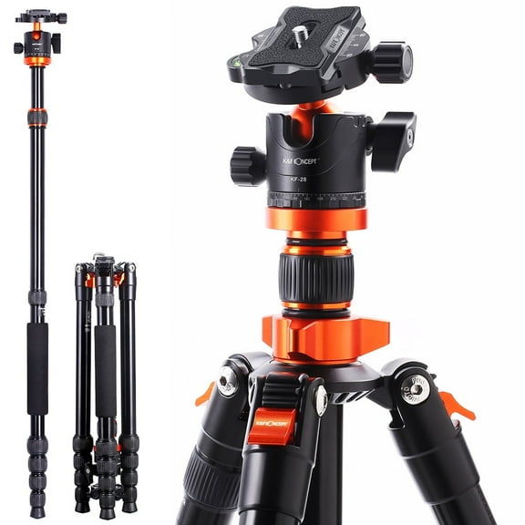 K&F Concept 67" Camera Tripod Monopod with Ball Head 10kg/22lbs Load Capacity K255A4 BH-28L(TM2515M1)