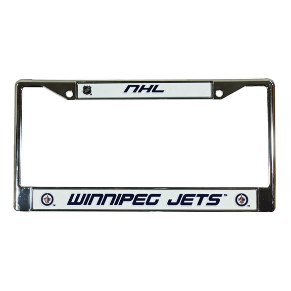 Winnipeg Hockey Jets - 12" x 6" Standard Size - Chrome Metal License Plate Frame