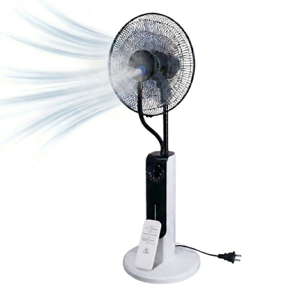 Ventilador de Pie con Nebulizador, 3 Velocidades, Oscilación, Temporizador 0-12 Horas, 123 cm, 85W, Portátil y Ligero, Diseño Compacto, para Dormitorio, Sala, Cocina y Oficina