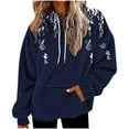 thumbnail image 2 of Craaazy Women's Loose Christmas Printed Long Sleeve Oversized Sweatshirt Xmas Warm Tops with Pockets Gifts, 2 of 5