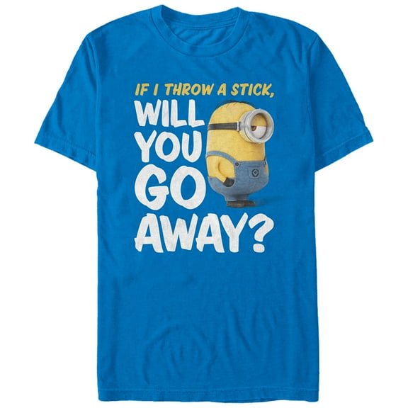 Men's Despicable Me Minion Go Away  Graphic Tee Royal Blue 2X Large