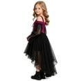 thumbnail image 7 of Girls Gothic Witch Dress Off Shoulder Halloween Dress 7-12 Years,Lace Bell Sleeve High Low Hem,Chiffon Fairy Vampire Renaissance Costume,Halloween Christmas Party Wear, 7 of 7