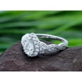 thumbnail image 4 of 1 1/5 Carat Pear-Shaped Halo Engagement Ring Moissanite Diamond Lab Created infinity Twisted Wedding Ring for Women 18K White Gold Plated 925 Sterling Silver (1.20 Cttw G-H/VVS1) Gift Jewelry Size-5.5, 4 of 7