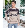 thumbnail image 3 of Totatuit Chandail de Noël Assorti pour la Famille Col Rond Rennes Flocons de Neige Chandail Tricoté Laid pour Hommes Femmes, 3 of 5
