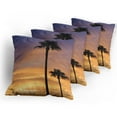 thumbnail image 5 of Ambesonne Tropical Throw Pillow Cover 4 Pack, Exotic Coconut Dreamy, 16", Yellow Black, 5 of 7