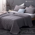 thumbnail image 3 of Kasentex  3-Piece Quilt Set Ultra Soft Microfiber Stone-Washed Lightweight All Season Grey Twin, 3 of 9