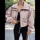 thumbnail image 4 of Chaqueta Corta para Mujer, Anorak Utilitario Extragrande con Cremallera y Bolsillos Rosa S, 4 of 8
